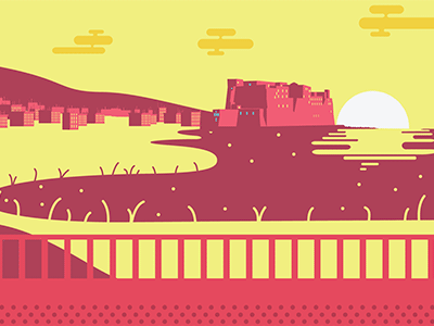 Naples Landscape 2d animation design graphic illustrator landscape naples
