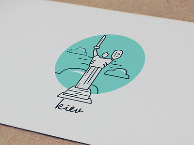 Mother Motherland Monument | Illustration city icon illustration kiev logo minimal monument rebound simple