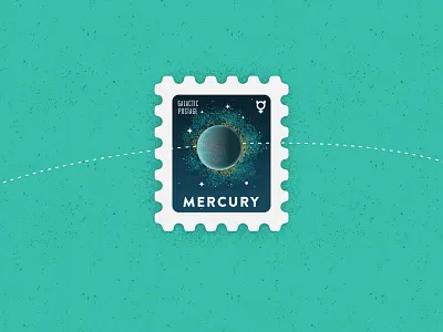 Day 011: Hermes 100 day project 1¢ solar system stamp