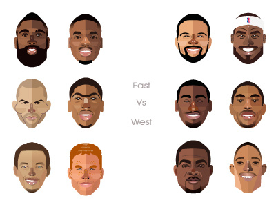 Nba Heads basket face head illustration nba sport vector