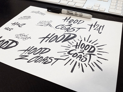 Hood 2 Coast Sketches hand drawn sharpie sketch type typography