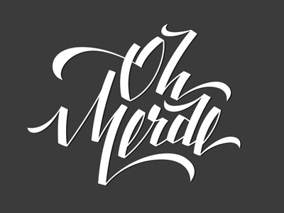 Oh Merde french handletters letter lettering merde shit type