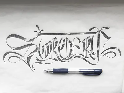 Sorcery blackletter handlettering handtype lettering sorcery typography
