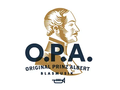 Original Prince Albert - Logo branding british bust illustration logo music prince prince albert royal symphony trumpet