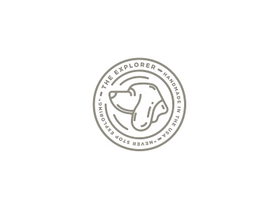 The Explorer badge circle dog explore explorer hound illustration line logo