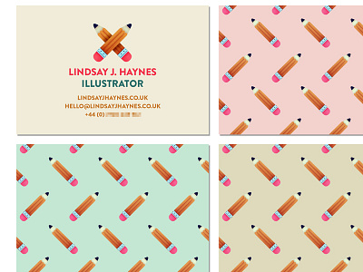 New business cards business card design illustration pencils