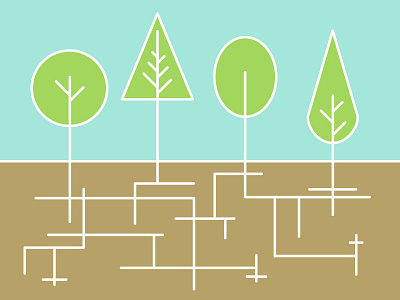 Trees 2d dirt geometric modern design nature park plants tree trees woods