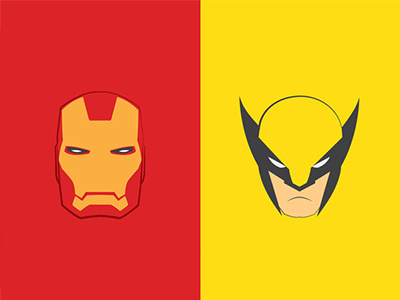 Superheroes Part 1 fan art iron man vector wolverine