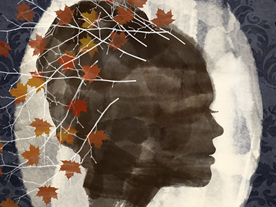 Homebrew Label beer label leaves packaging silhouette woman