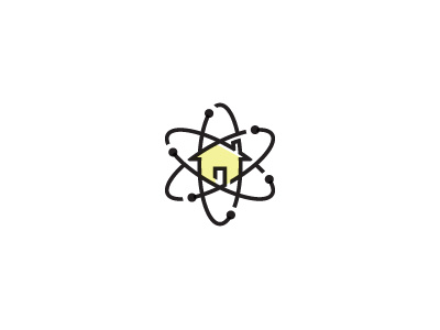 Home Science Icon atom building chimney door home house icon logo molecule roof science smart