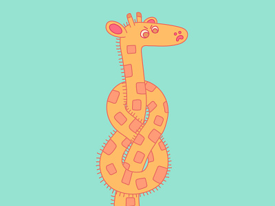 the knot azul cute giraffe illustration knot neck simple soft vector
