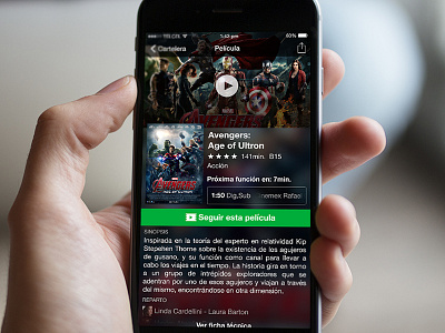 Movie Details app cine cinema cinemasapp gui iphone movie ui