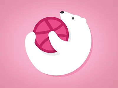 Hi Dribbble! bear debut dribbble first shot flat polar bear