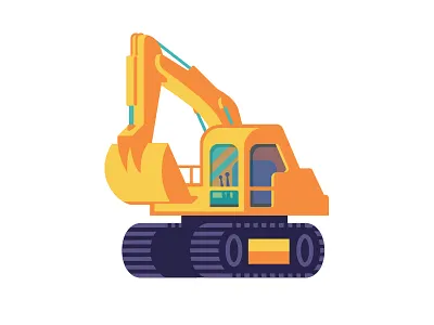 Excavator construction digger trucks yellow