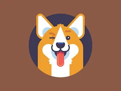 Corgi animal character corgi dog puppy smile tongue wink