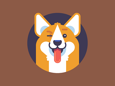 Corgi animal character corgi dog puppy smile tongue wink