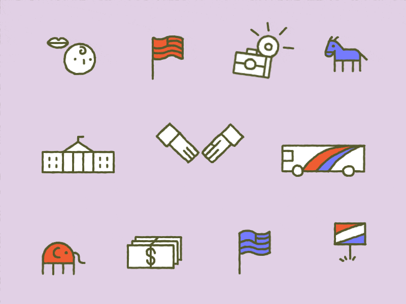 Campaigning Icons america animated campaign flag flash gif handshake icon illustration politics