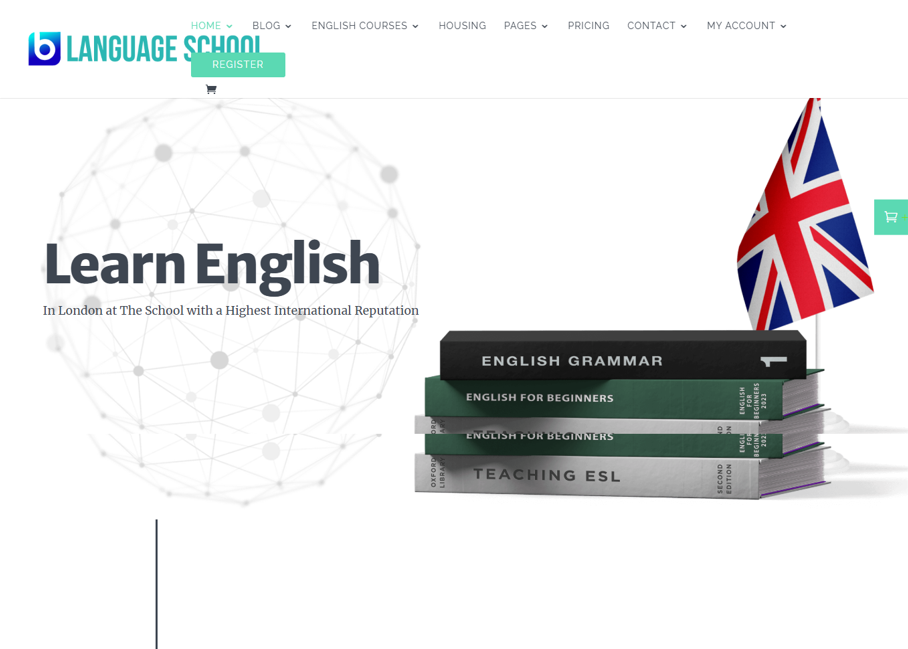 Example of Language School Word Press Website