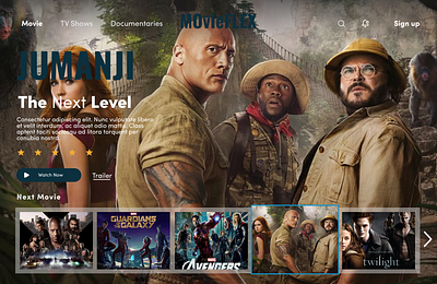Movie Flex Home Page design figma ui ui ux