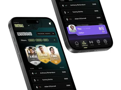 Sports Leaderboard UI Design football leaderboard sports ui user interface