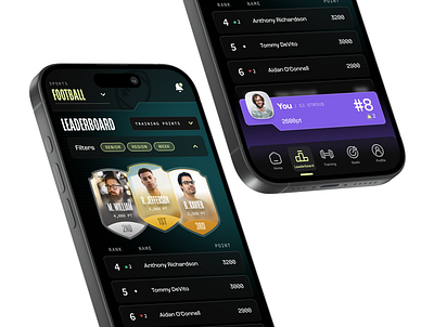 Sports Leaderboard UI Design football leaderboard sports ui user interface