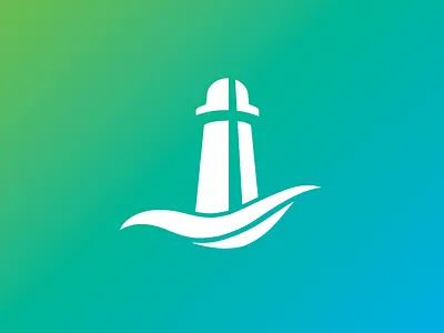 Lincoln City Church Logo church city cross identity light house lincoln logo wave