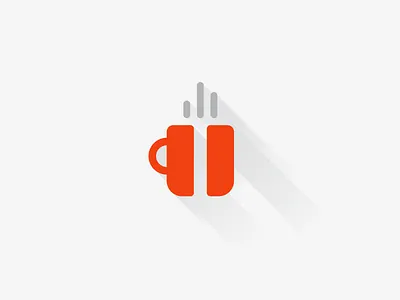 Coffee Break Icon break cup design flat icon logo mark minimal mug music pause