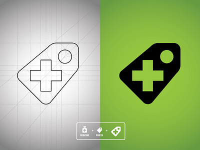 Medicineprices cross icon identity logo medical medicine pharmaceutical price tag vector