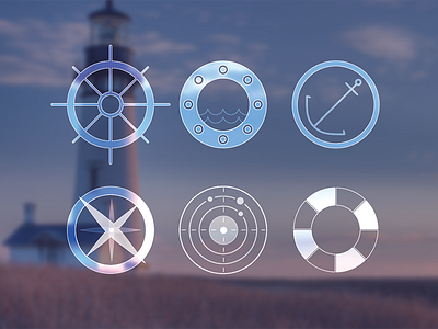 Nautical Vectors - F R E E B I E anchor compass free freebie helm icons nautical radar sea vector