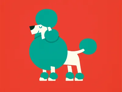 Poodle canine children dog illustration kids pet puppy retro vector vintage