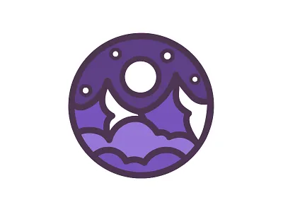 Night icon icon design illustration landscape moon mountains night stars