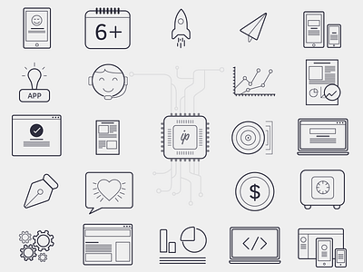 Iconset Iwpro document icons illustration laptop mobile set