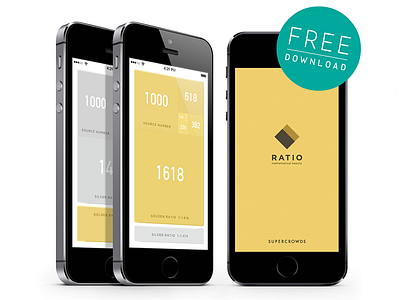 RATIO - Golden ratio & Silver ratio Calculator - app calculator design flat free golden ratio ios silver ratio ui ux