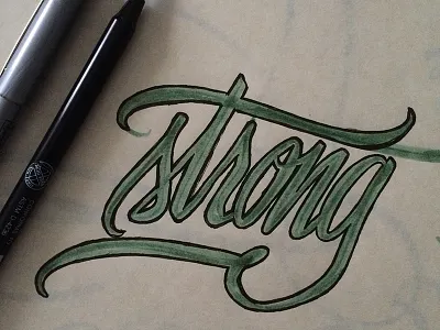 Strong - script brush script handlettering lettering script