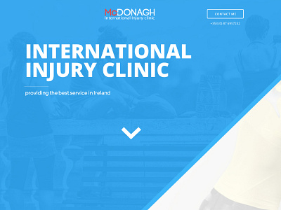 Ciaran Mcdonagh Physiotherapist Website blue design flat physiotherapist website white