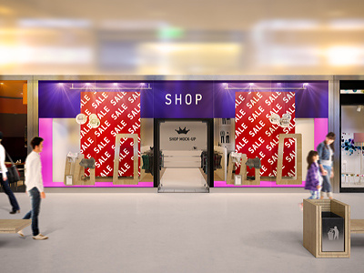 Shop Window Branding Mock-Up branding fashion label logo mockup shop shop window