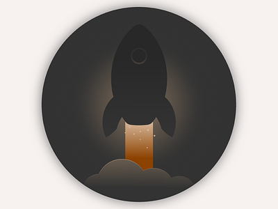 Rocketship badge flat illustrator rocket vector