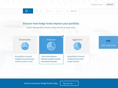 Onboarding Questionnaire active chart charts finance graphs onboarding options pie chart questionnaire quiz selection steps