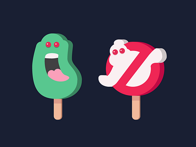 Ghostbusters Ice Cream bubble gum ghostbusters ice cream ice cream truck icon popsicle retro