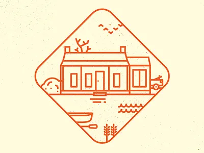 Duck Shack Badge badge cabin canoe ducks farm illustration rustic shack