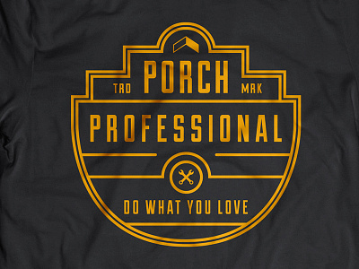 Porch Professional T Concept badge black concept line lockup porch t shirt tools yellow