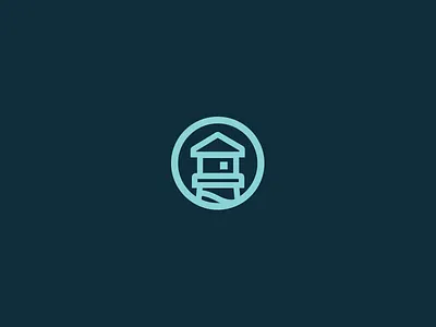 Lighthouse blue branding circle house icon illustration light lighthouse line logo stroke