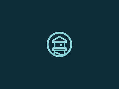 Lighthouse blue branding circle house icon illustration light lighthouse line logo stroke