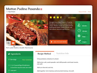 Recipe Landing page banner cook food green landing recipe ui ux website