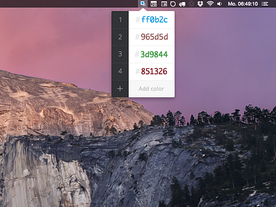 Menubar Color Management app color hex menubar