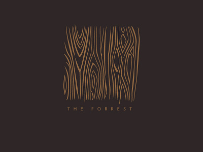 The Forrest brown color forrest grain illustration logo type wood