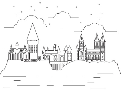 Hogwarts harry potter hogwarts icon illustration the100dayproject vector
