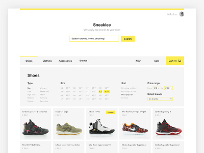 Product Sorting 2 ecommerce shoes shop sneakers webshop website