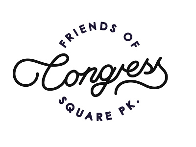 Friends Of congress Sq. Park charity community friends handwritten logo mark congress script type