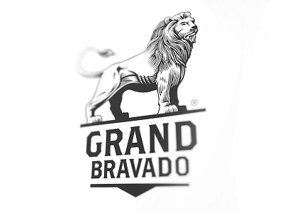 Grand Bravado bw icon illustration lion logo